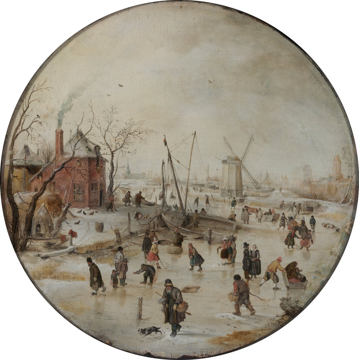 Fagyott folyó korcsolyázókkal alkotó: Hendrick Avercamp