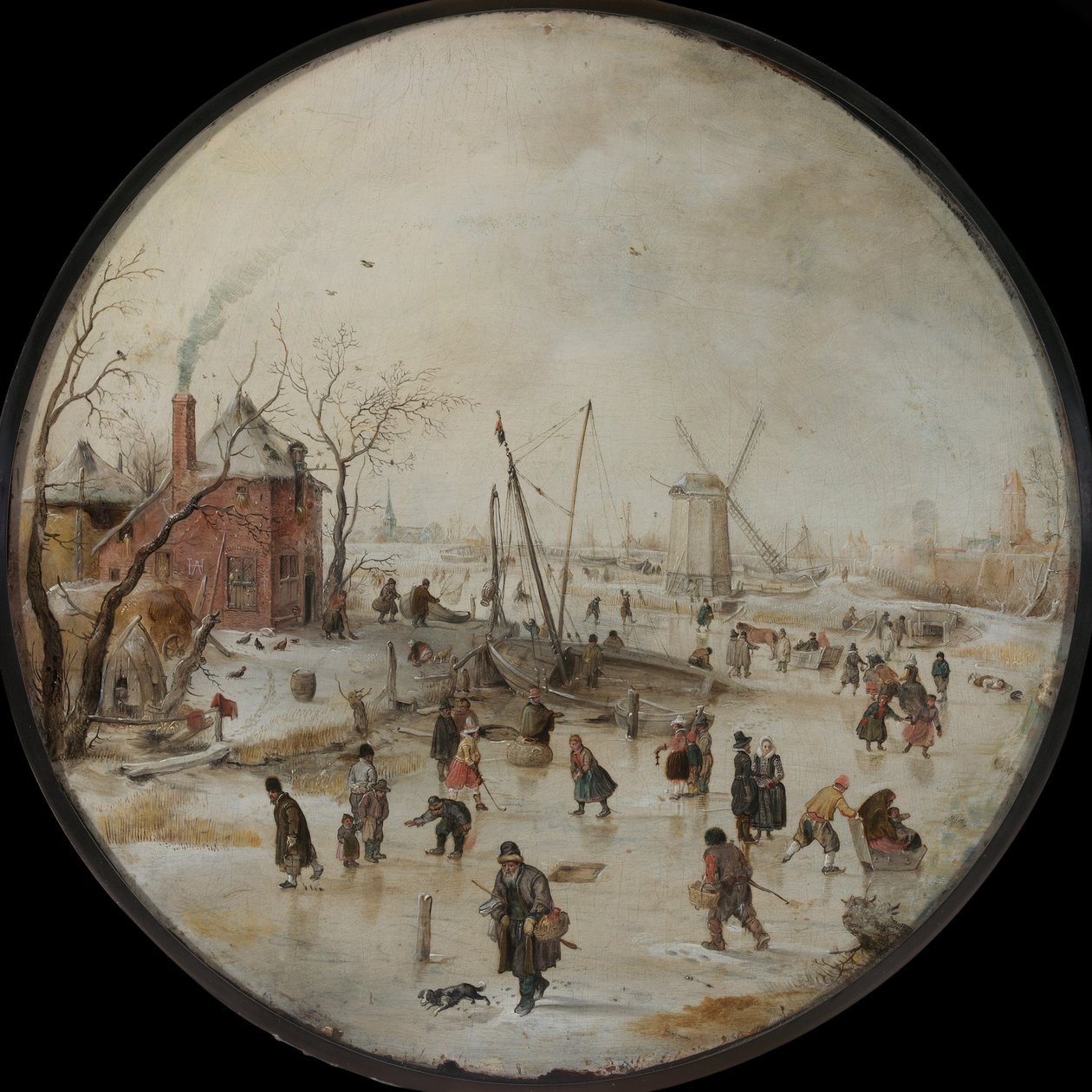Frozen River korcsolyázókkal alkotó: Hendrick Avercamp