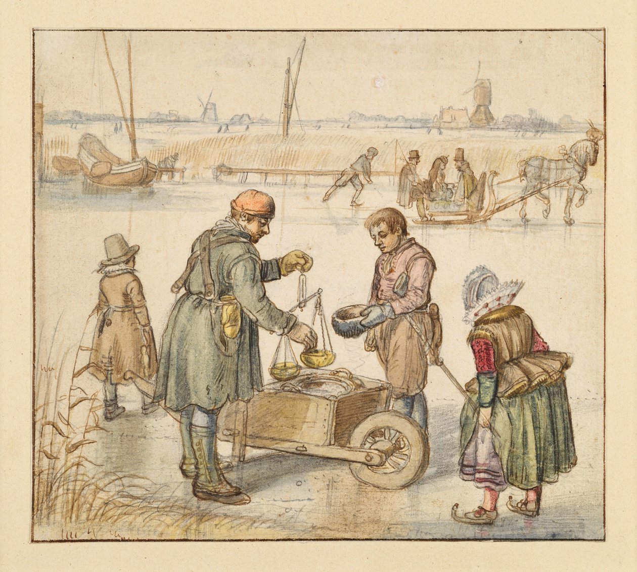 Kereskedők a jégen alkotó: Hendrick Avercamp