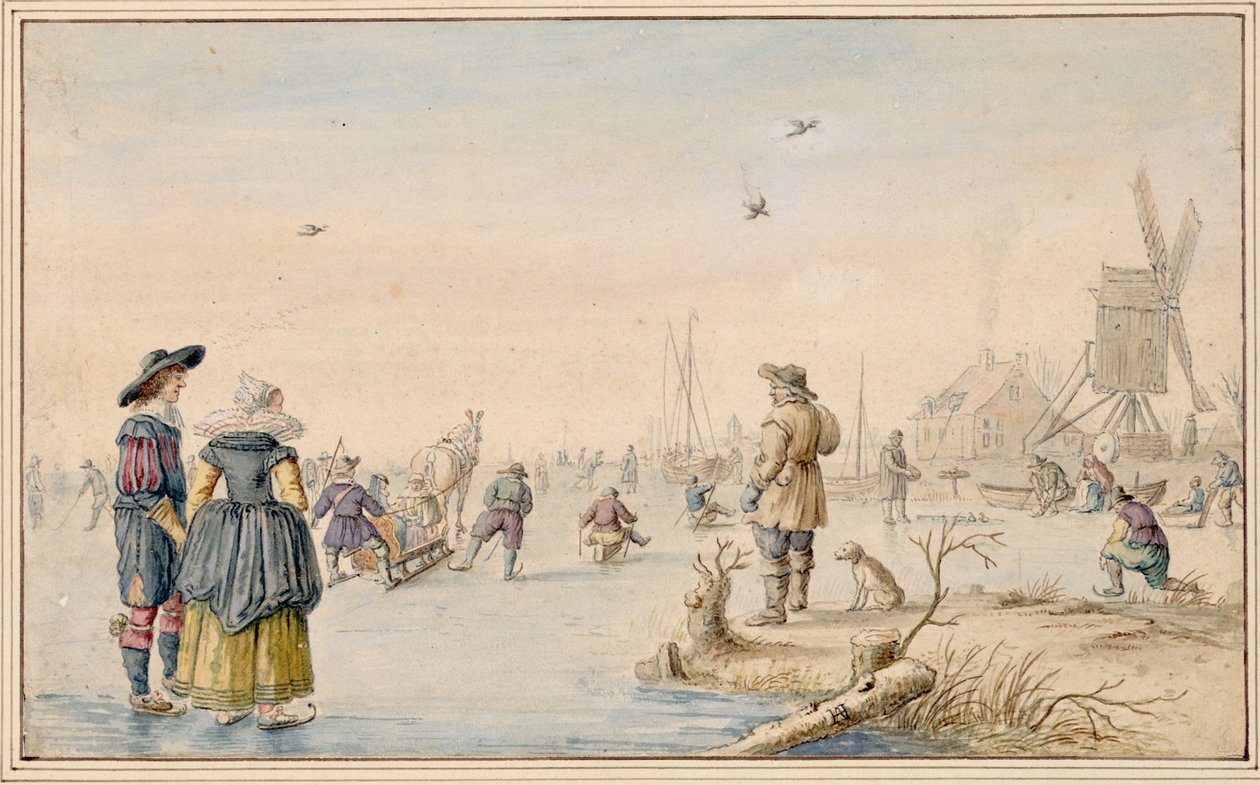 Hendrick Avercamp - Téli táj korcsolyázókkal, Albertina alkotó: Hendrick Avercamp