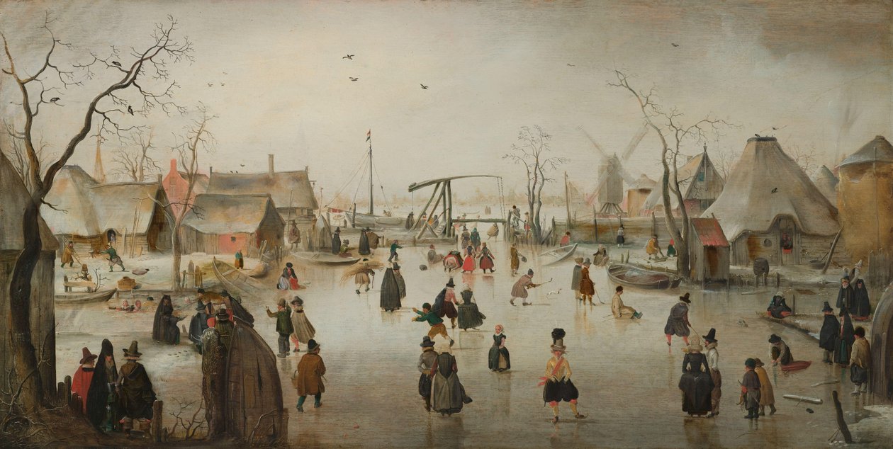 Korcsolyázás egy faluban alkotó: Hendrick Avercamp