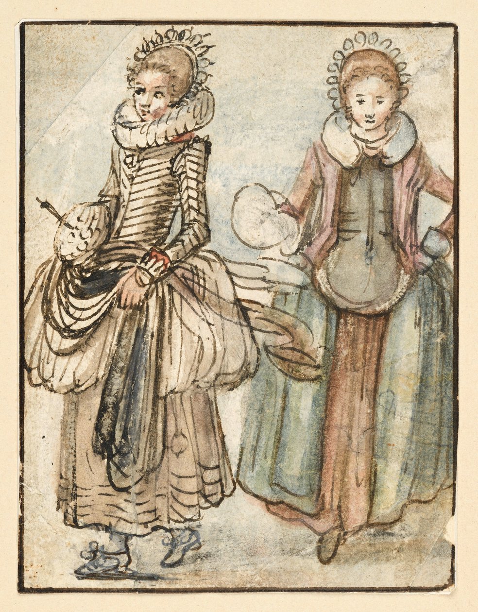 Két álló nő alkotó: Hendrick Avercamp
