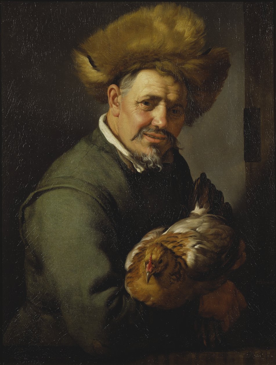 Öreg ember tyúkkal, 1630 alkotó: Hendrick Bloemaert