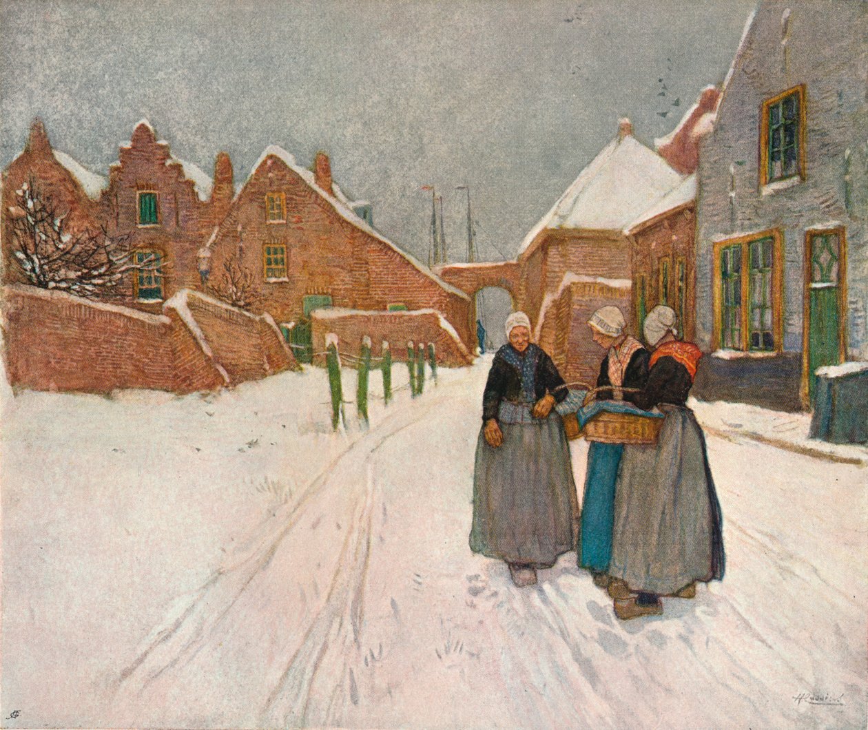 A hóban, 1902 alkotó: Hendrick Cassiers