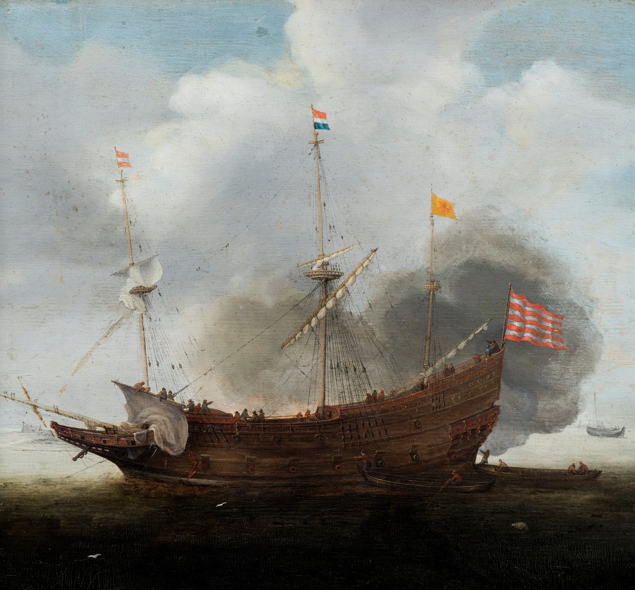 Hadihajó (olaj, tábla) alkotó: Hendrick Cornelisz Vroom