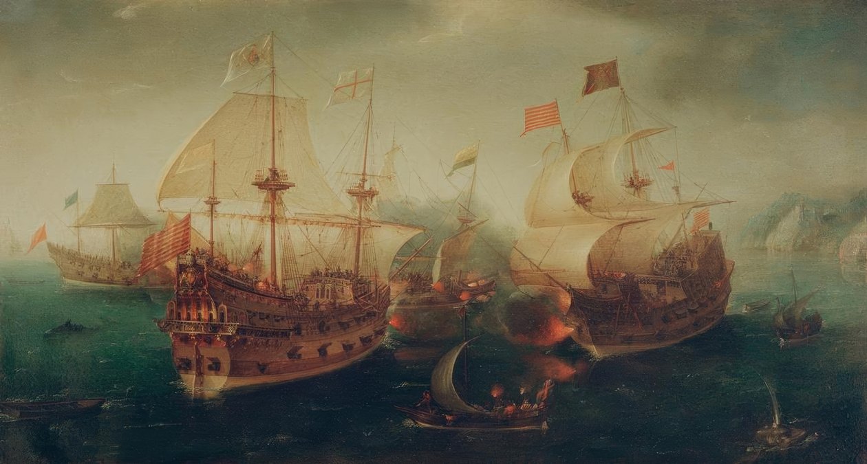 Tengerészeti csata alkotó: Hendrick Cornelisz. Vroom