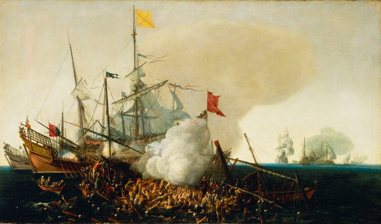 Spanyol hadifoglyok a barbár korzárok ellen. alkotó: Hendrick Cornelisz Vroom