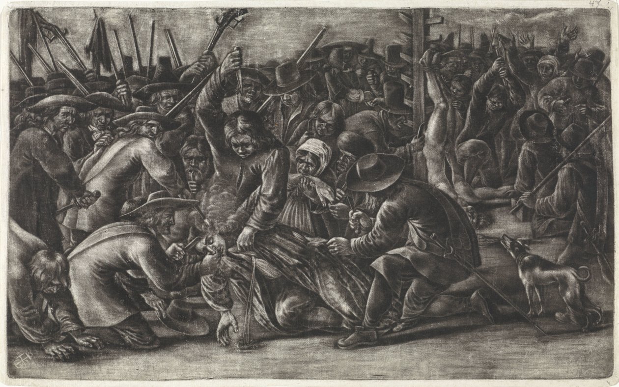 A De Witt testvérek testének megcsonkítása, 1672 alkotó: Hendrick Danckerts