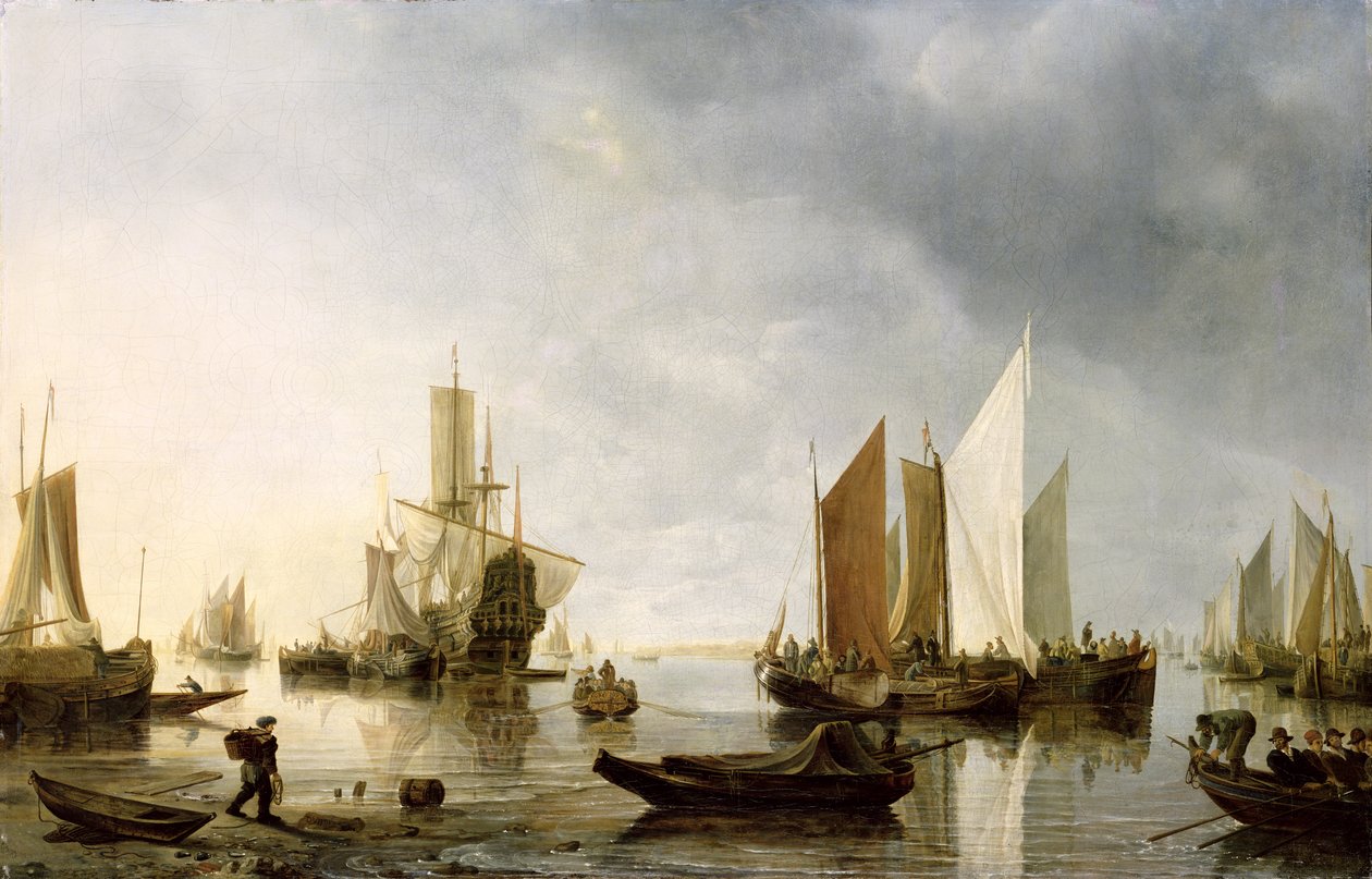 Kikötő horgonyzott hajókkal, 1655-60 alkotó: Hendrick Dubbels