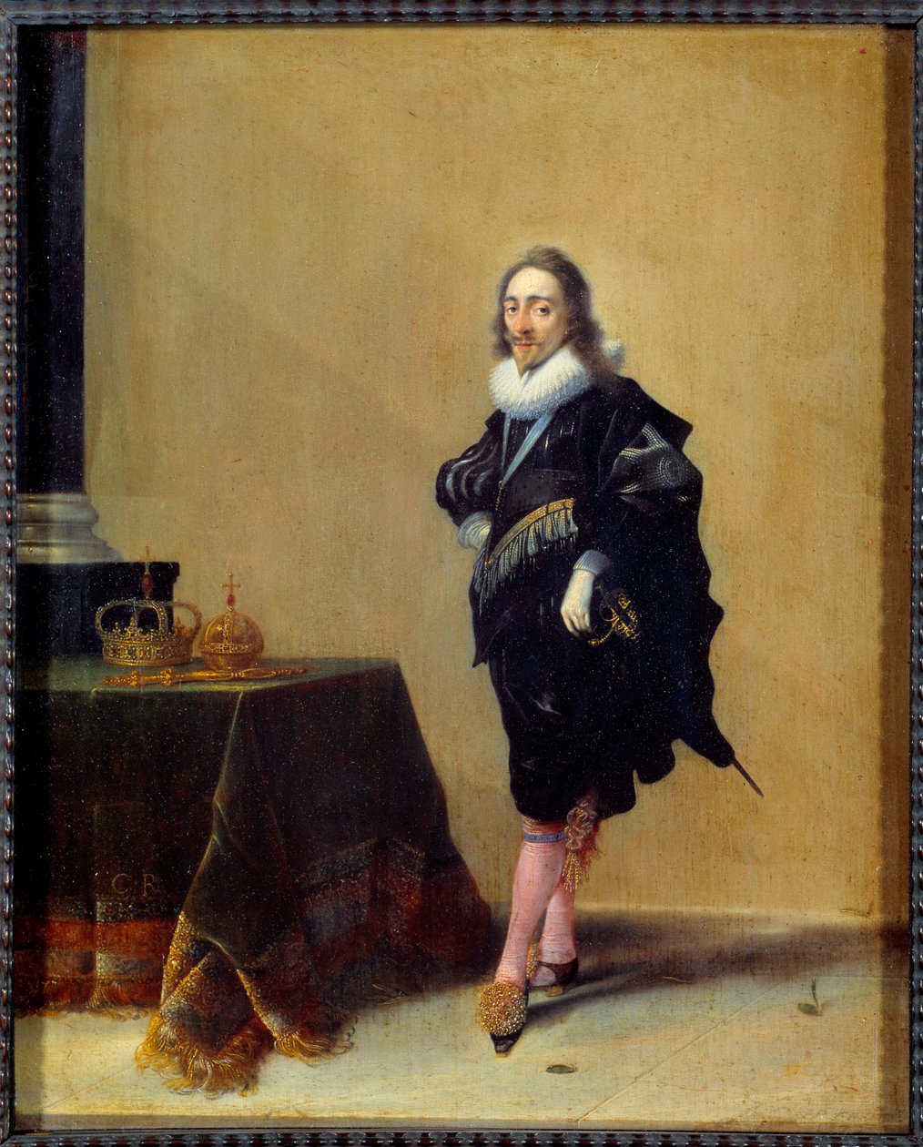 I. Stuart Károly angol király (1600-1649) portréja lábán. Hendrich Pot festménye (1585-1657) Ec. Hol. alkotó: Hendrick Gerritsz Pot
