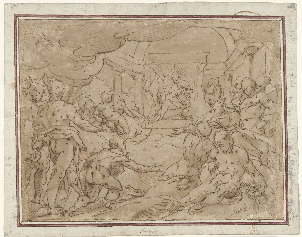 Phaeton elkéri Apollótól a napszekeret alkotó: Hendrick Goltzius (school of)