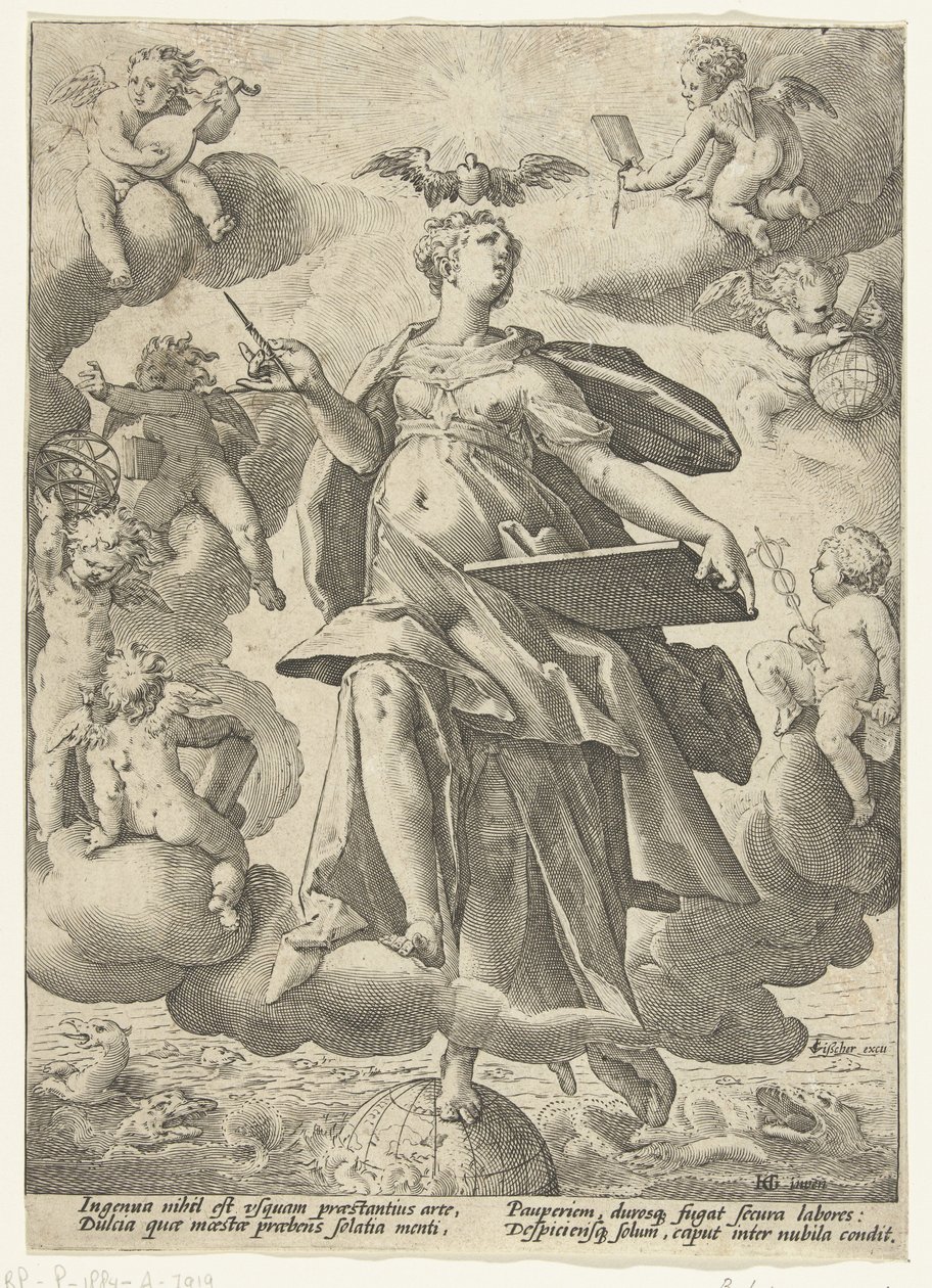A művészet allegóriája alkotó: Hendrick Goltzius (workshop of)