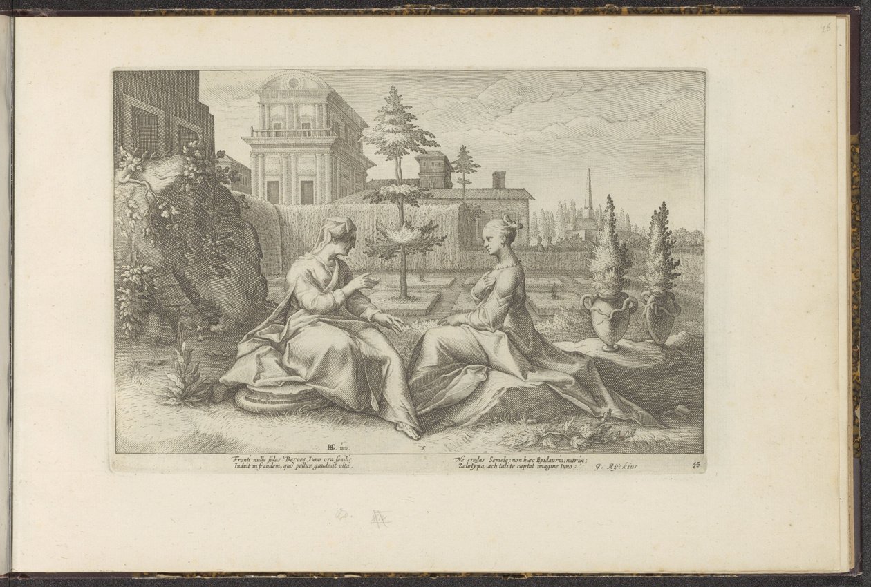 Juno Beroe képében közeledik Semeléhez Ovidius metamorfózisai (sorozat címe) P. Ovidius Naso újraalkotásai (sorozat címe) alkotó: Hendrick Goltzius (workshop of)