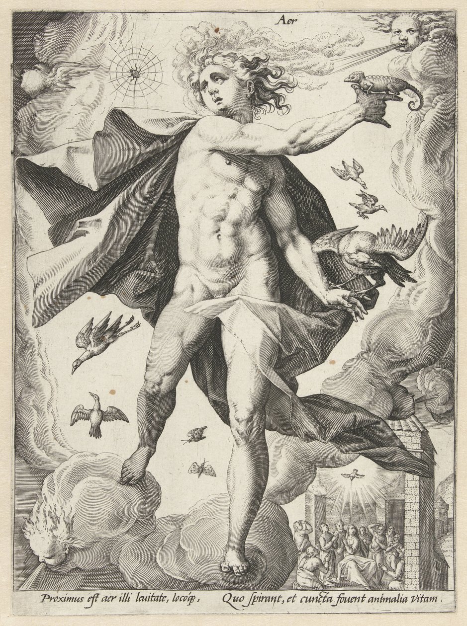 Ég Levegő (cím az objektumon) A négy elem (sorozat címe) alkotó: Hendrick Goltzius (workshop of)