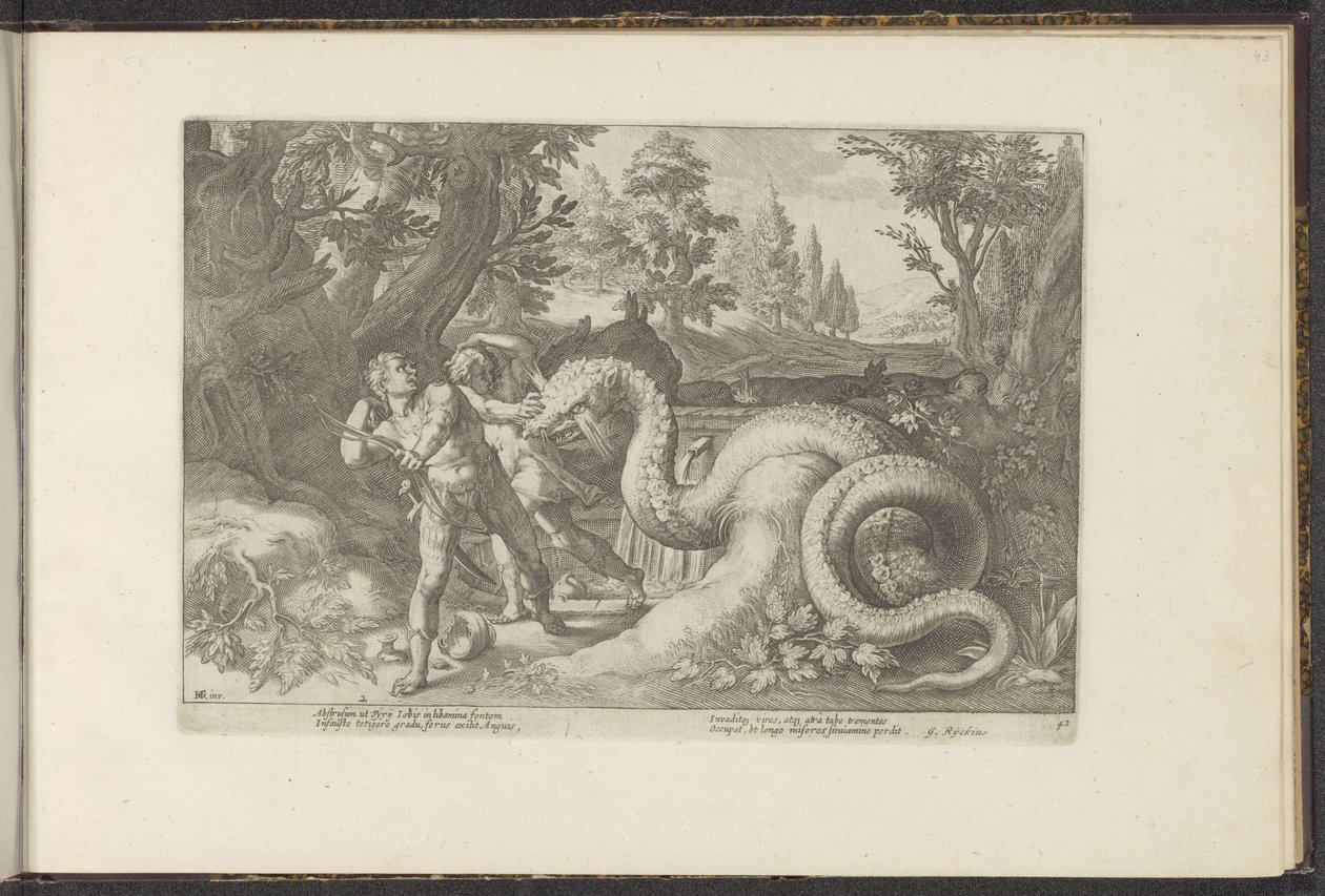 Kadmusz társai, akiket felfalt egy sárkány Ovidius metamorfózisai (sorozat címe) P. Ovidius Naso rekreációi (sorozat címe) alkotó: Hendrick Goltzius (workshop of)