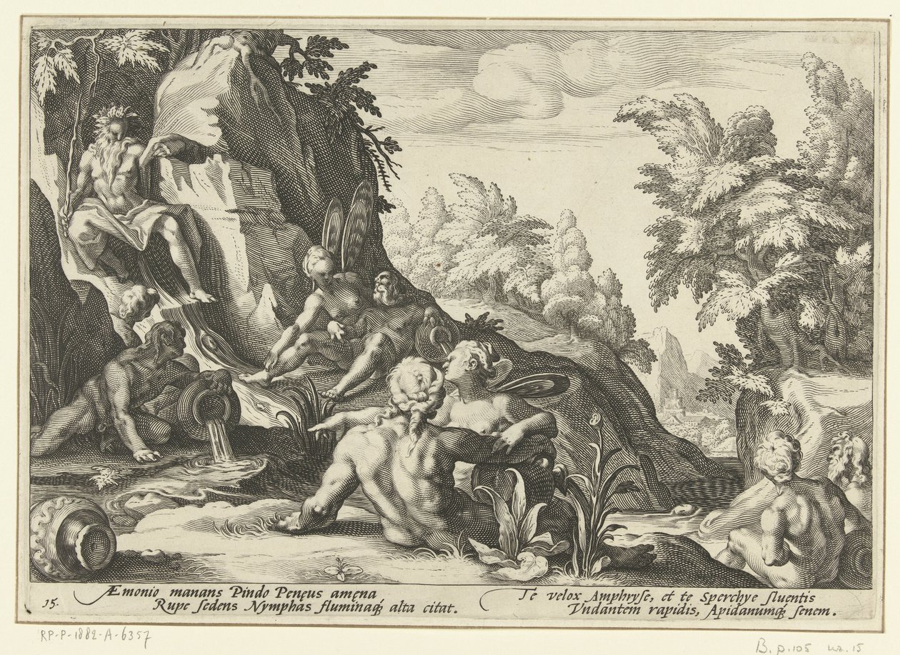 Peneust más folyóistenek látogatták meg Ovidius metamorfózisai (sorozat címe) alkotó: Hendrick Goltzius (workshop of)