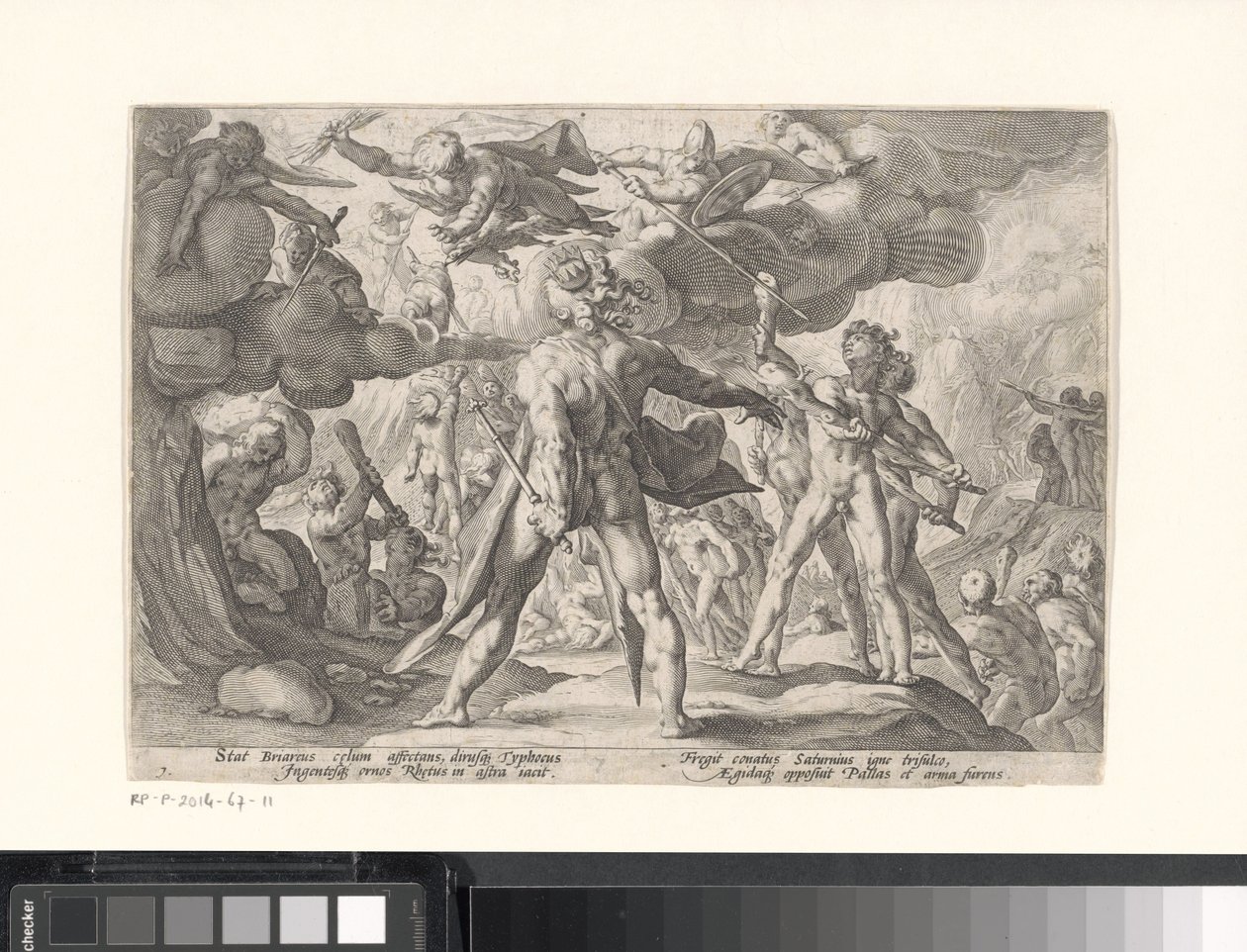 Harc az istenek és az óriások között Ovidius metamorfózisai (sorozat címe) alkotó: Hendrick Goltzius (workshop of)