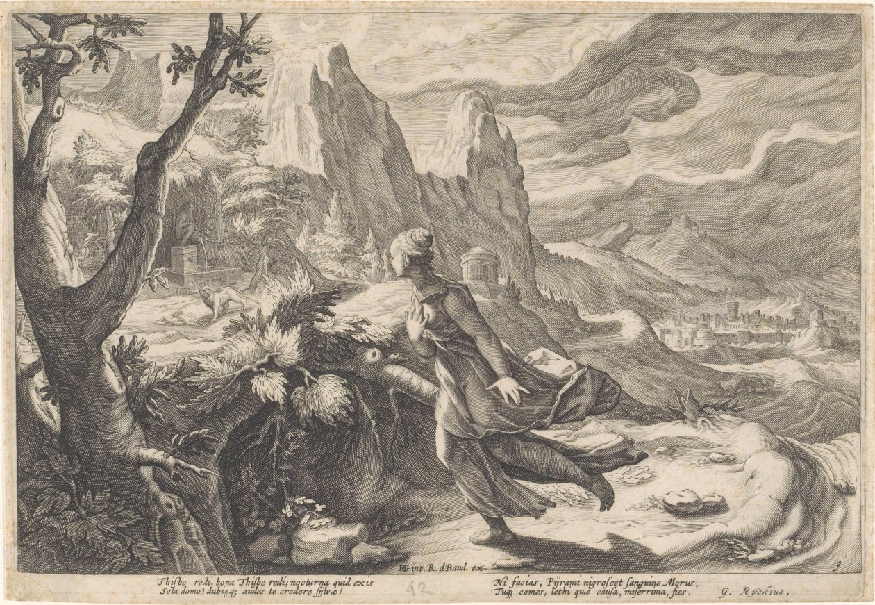 Ez menekül az oroszlán elől Ovidius metamorfózisai (sorozat címe) alkotó: Hendrick Goltzius (workshop of)
