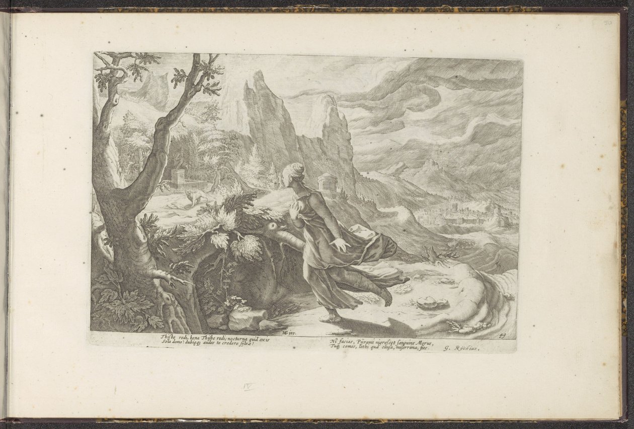 Ez egy oroszlán elől menekül Ovidius metamorfózisai (sorozat címe) P. Ovidius Naso újraalkotásai (sorozat címe) alkotó: Hendrick Goltzius (workshop of)