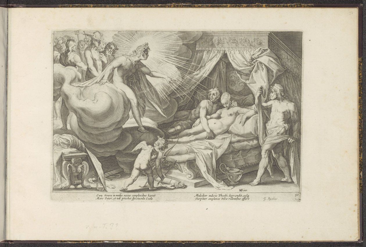 Elkapták a Vénusz és a Mars Ovidius metamorfózisai (sorozat címe) P. Ovidius Naso rekreációi (sorozat címe) alkotó: Hendrick Goltzius (workshop of)