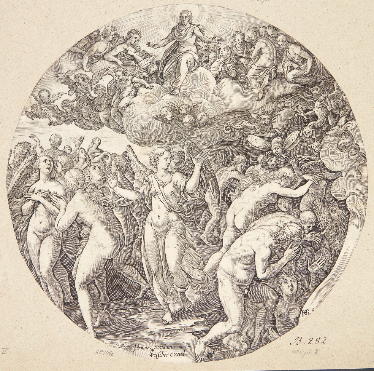 Az üdvözültek és az elkárhozottak elválasztása alkotó: Hendrick Goltzius