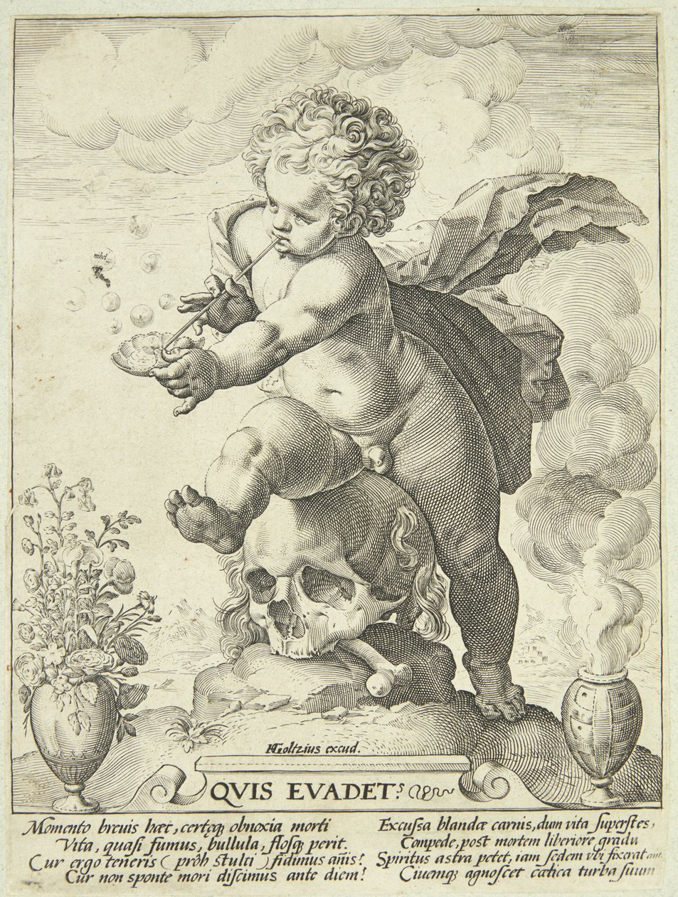 Az élet mulandóságának allegóriája ("Quis Evadet?") alkotó: Hendrick Goltzius