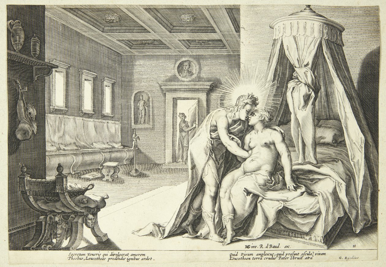 Apollo visszaél Leucothoe-val alkotó: Hendrick Goltzius