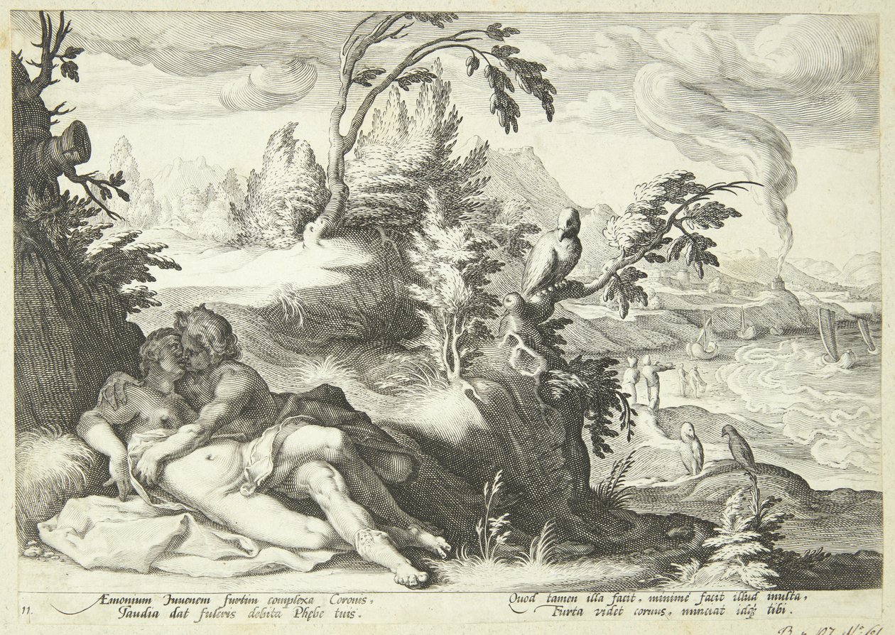Apollon és Koronis alkotó: Hendrick Goltzius