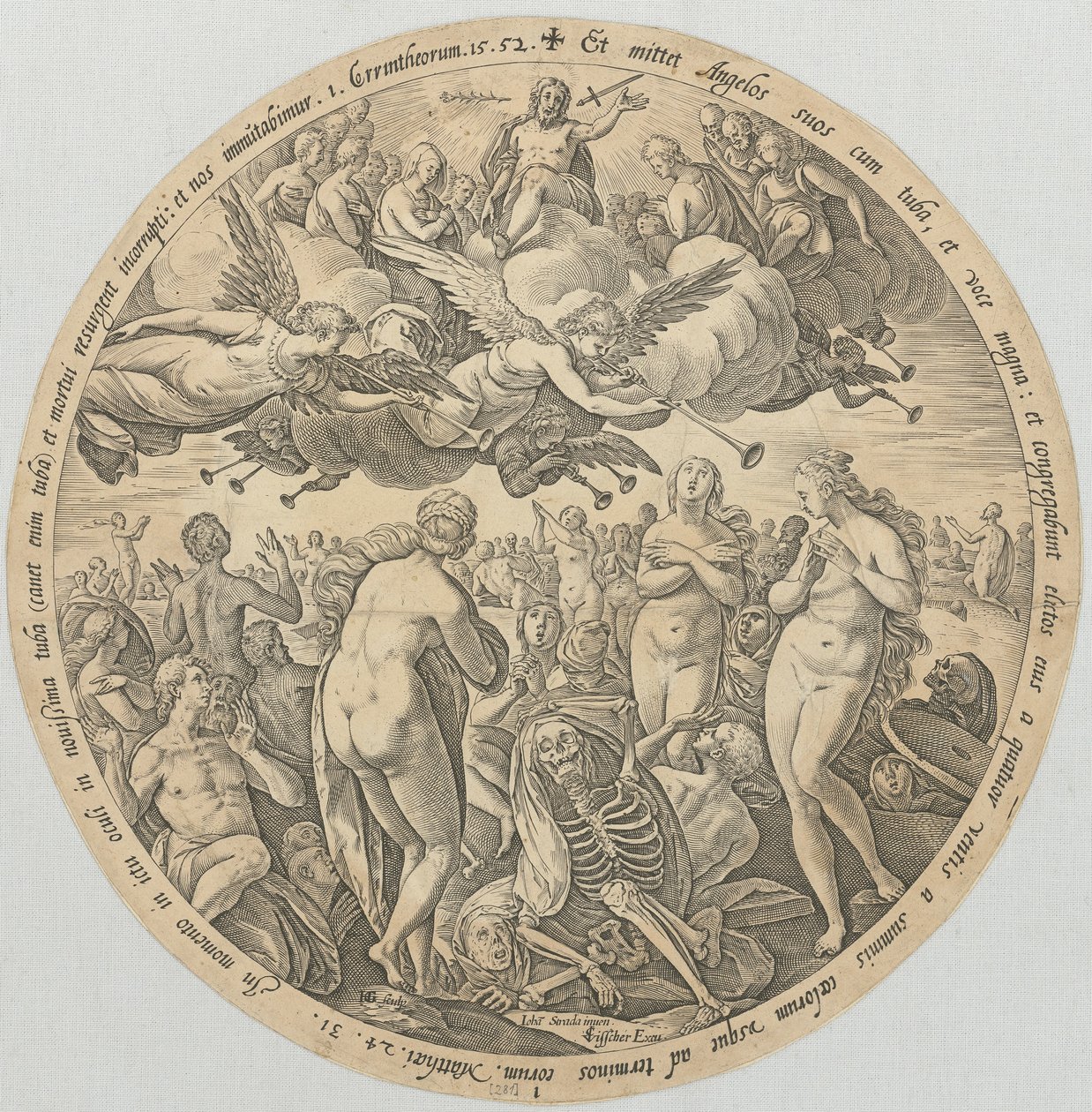 A halottak feltámadása, 1. lap a „Négy utolsó dolog” sorozatból alkotó: Hendrick Goltzius