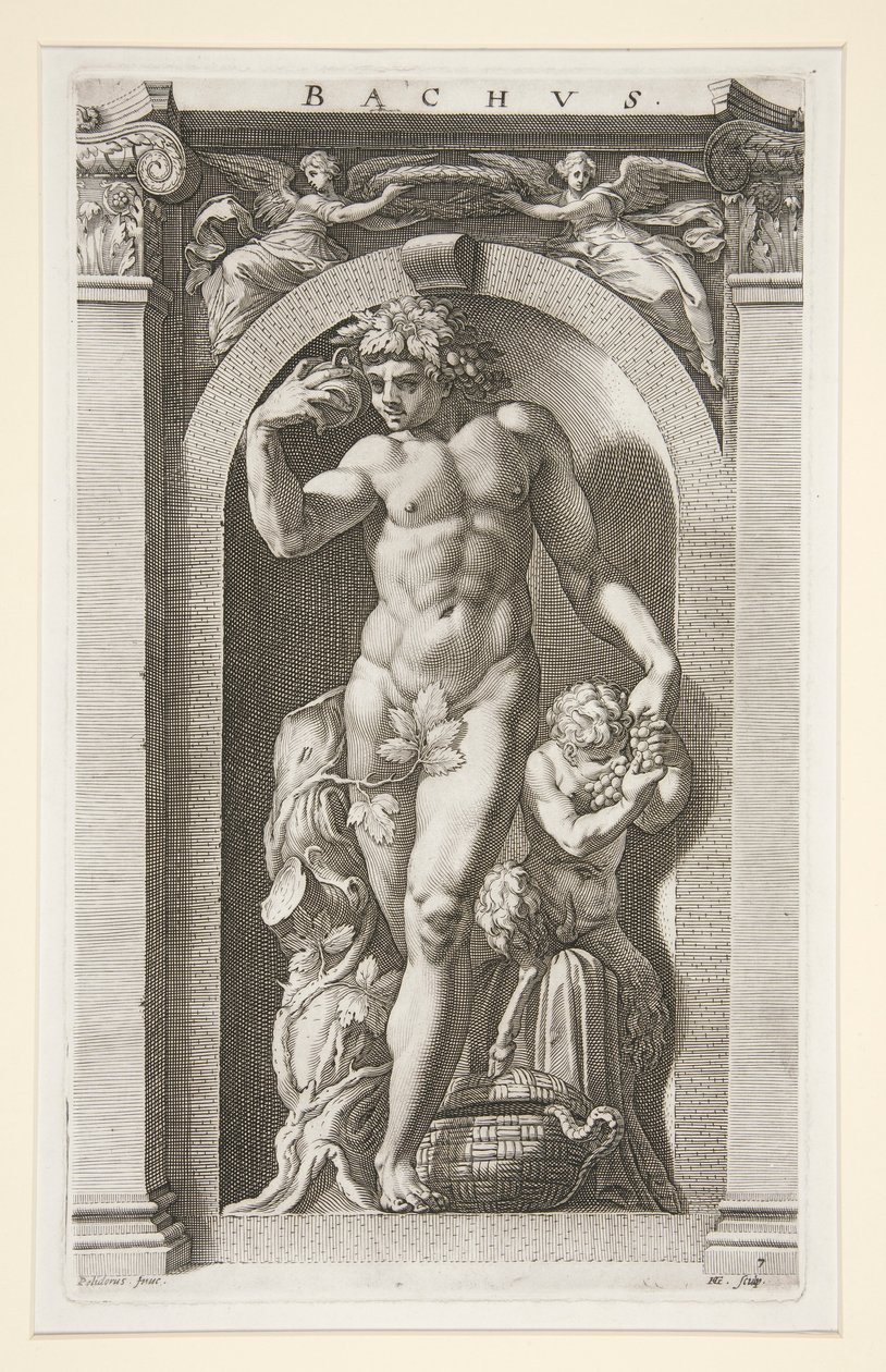 Bacchus, 7. a Nyolc antik isten sorozatban alkotó: Hendrick Goltzius