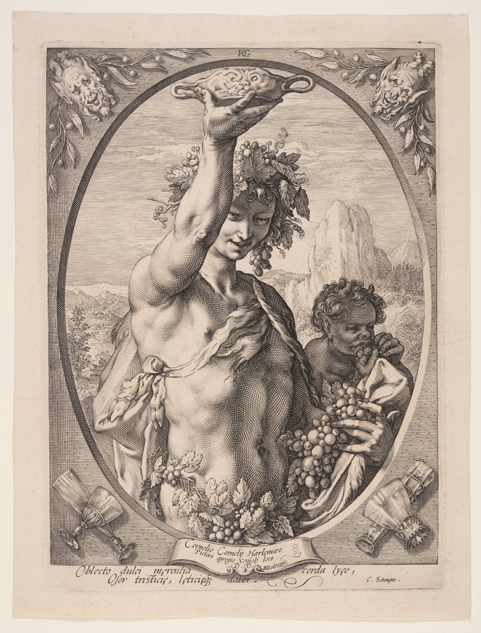 Bacchus, a Három pogány isten és istennőből alkotó: Hendrick Goltzius
