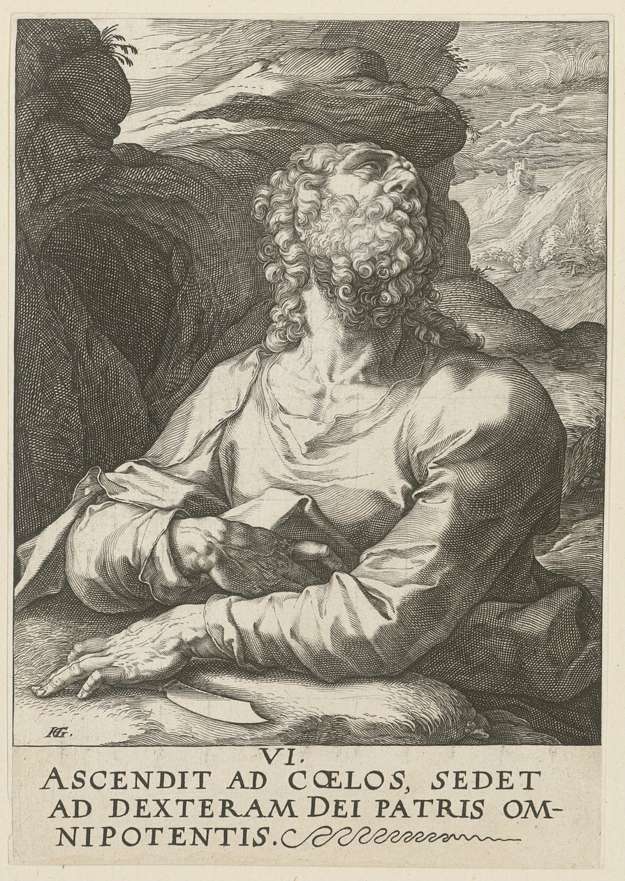Bartholomäus, a „Krisztus, a tizenkét apostol és Pál” sorozat 6. lapja alkotó: Hendrick Goltzius