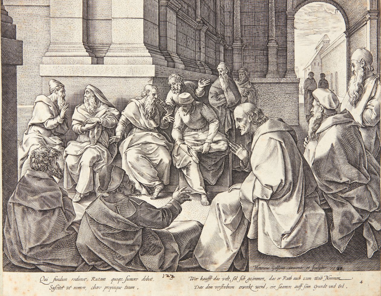 Boáz és a tíz vének alkotó: Hendrick Goltzius