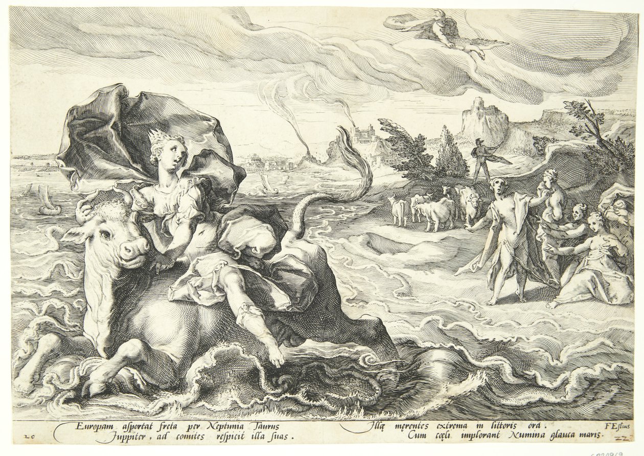 Európa elrablása alkotó: Hendrick Goltzius