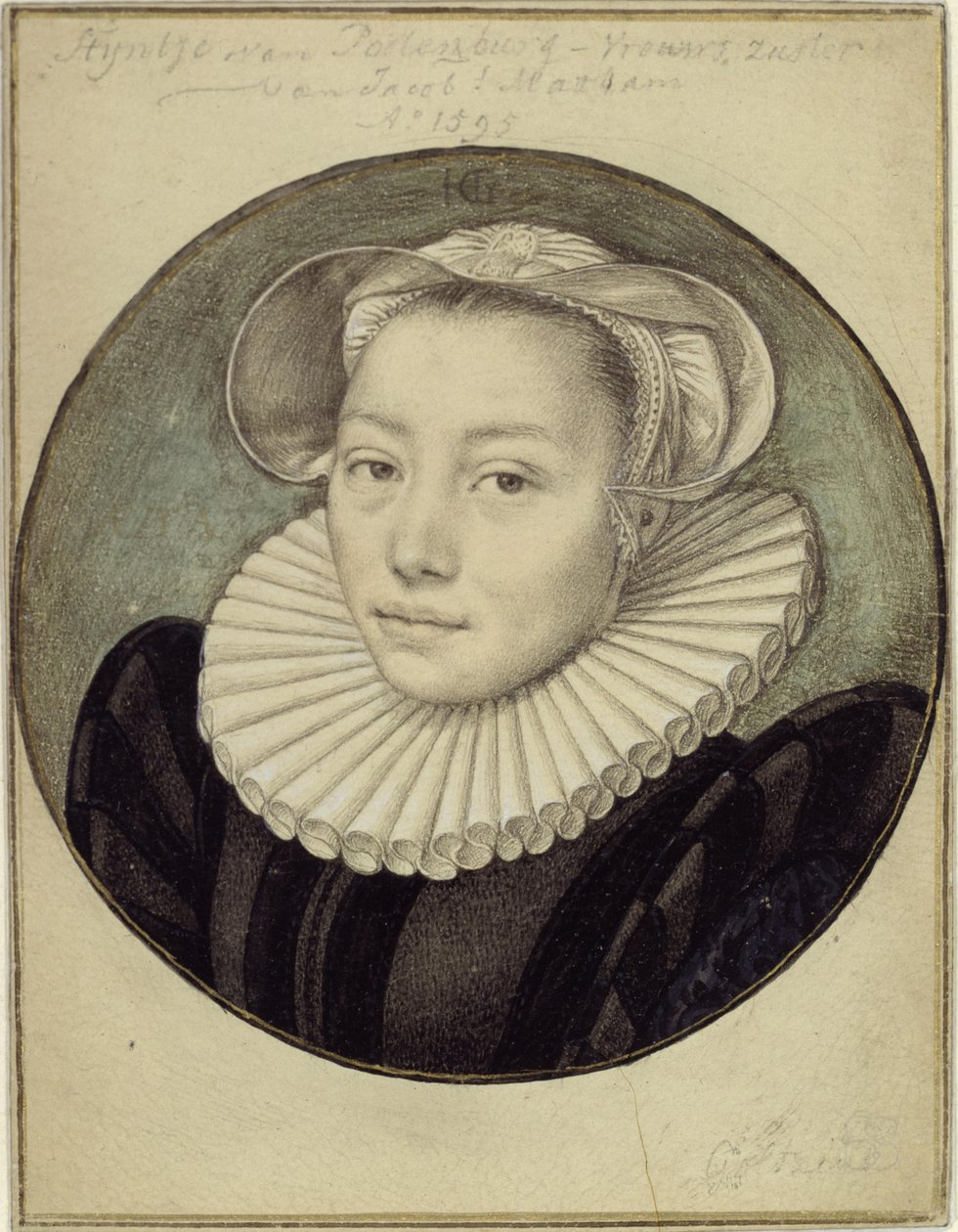 Styntje van Poelenburg-Vrouws, Jacob Matham nővérének mellkép alkotó: Hendrick Goltzius