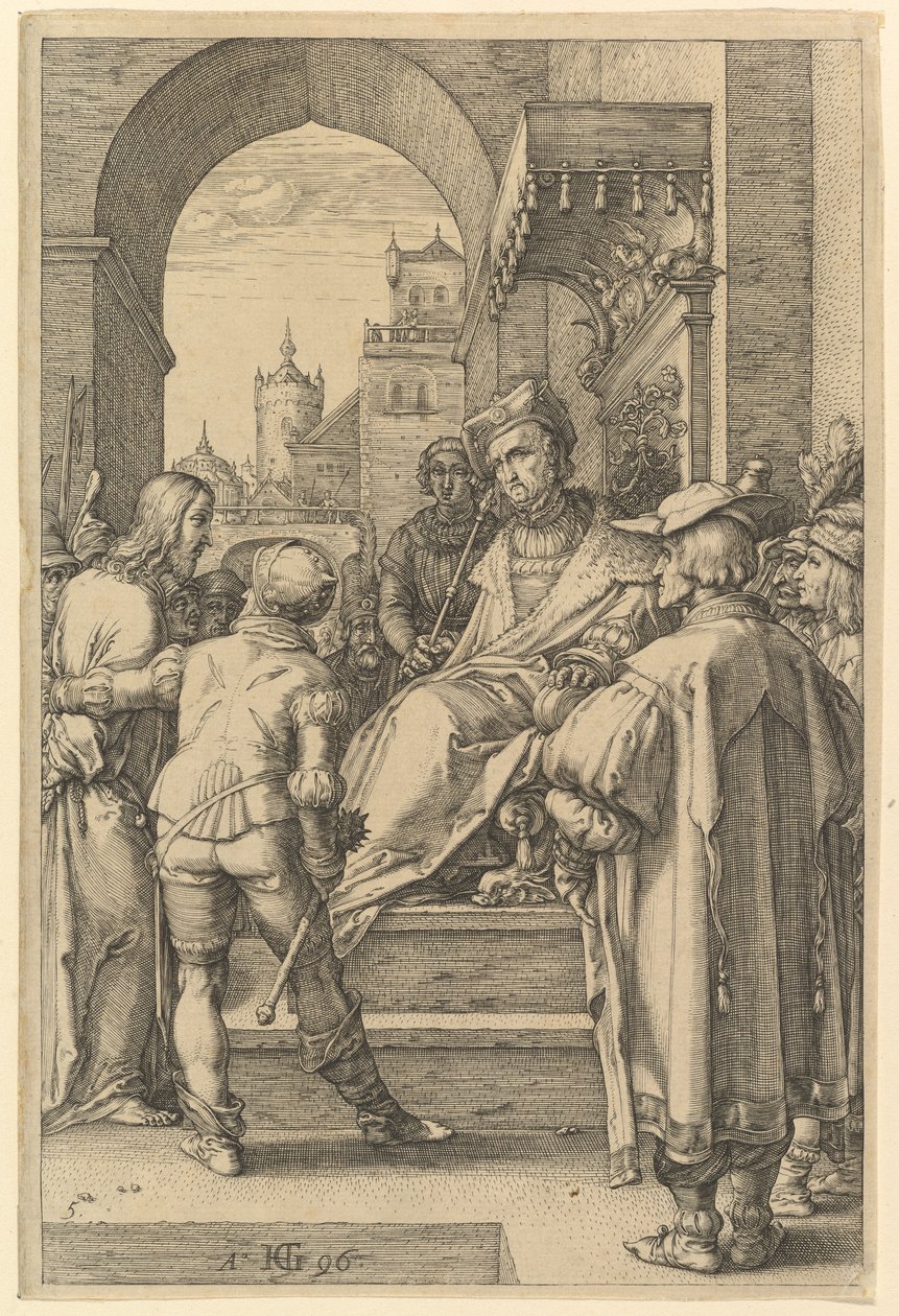 Krisztus Pilátus előtt, a „Krisztus szenvedése” című műből alkotó: Hendrick Goltzius