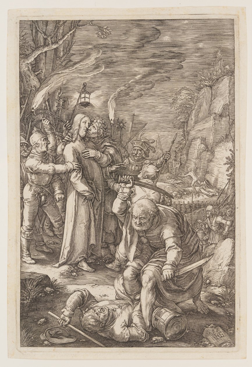 Krisztus fogságba esett, a Passióból alkotó: Hendrick Goltzius