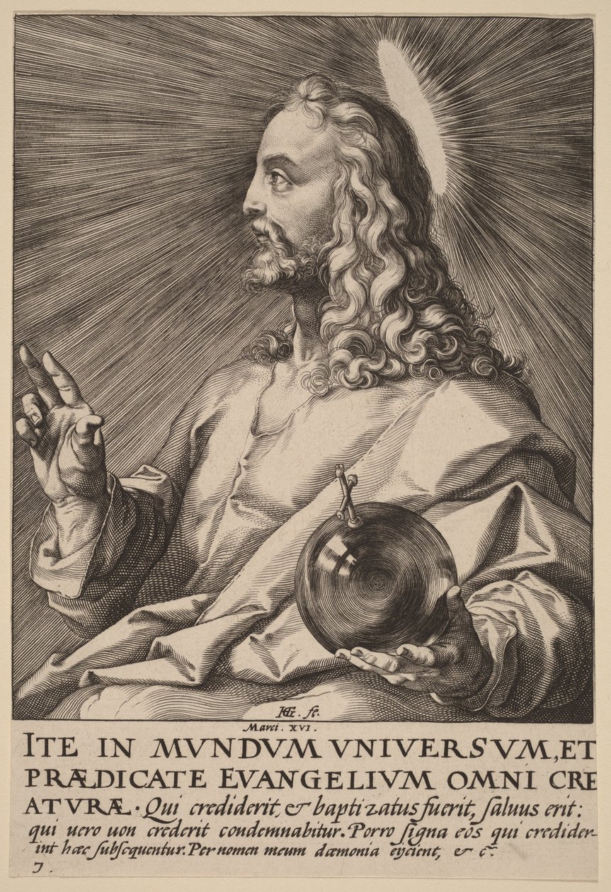 Krisztus mint Salvator Mundi alkotó: Hendrick Goltzius