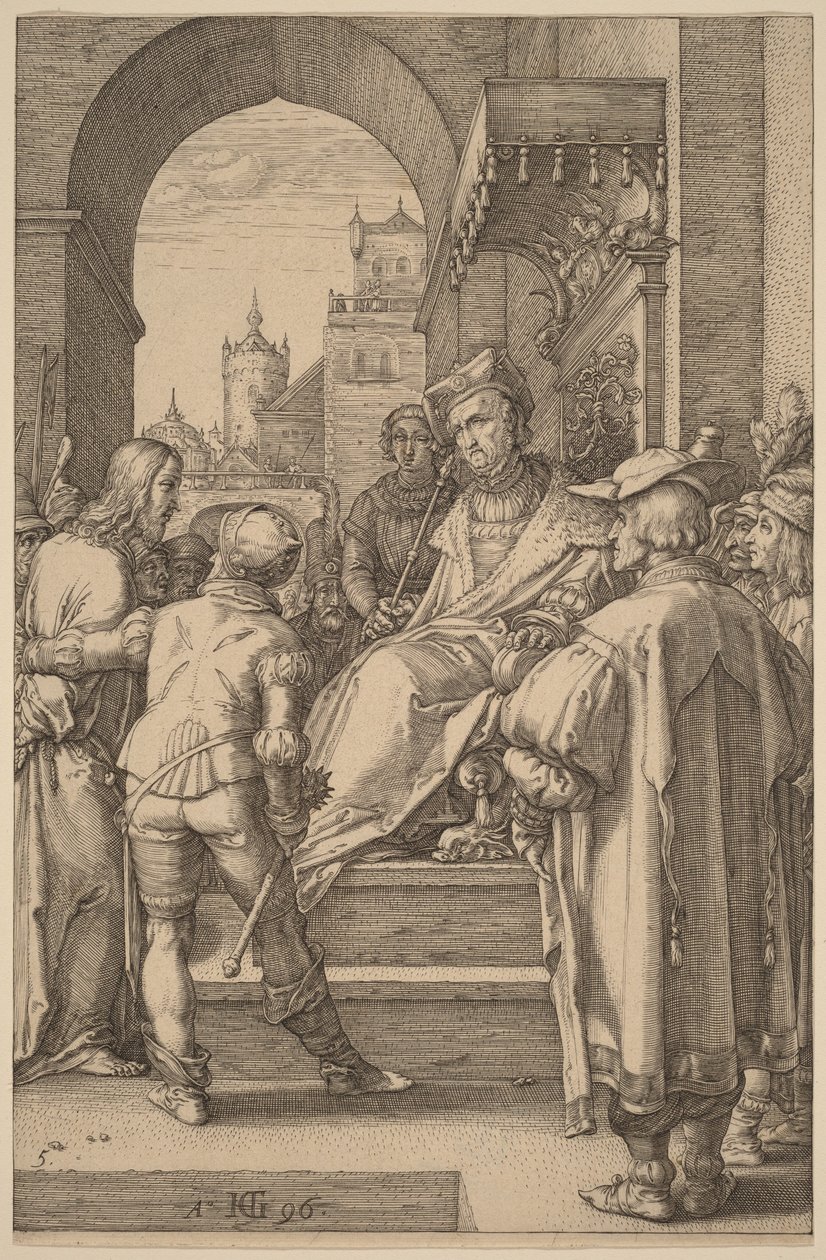 Krisztus Pilátus előtt alkotó: Hendrick Goltzius