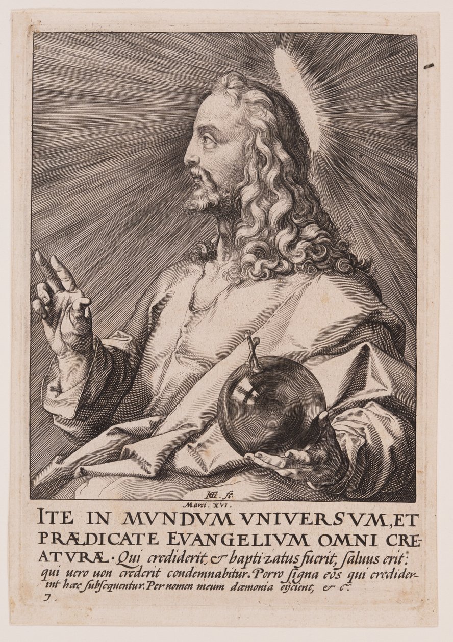 Krisztus, Krisztustól, az apostoloktól és Szent Páltól a Hitvallással együtt. alkotó: Hendrick Goltzius