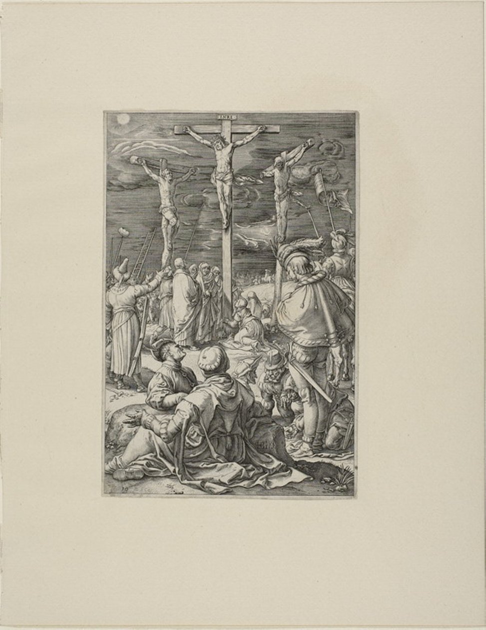 Krisztus a kereszten, tizedik lemez Krisztus szenvedéséből alkotó: Hendrick Goltzius