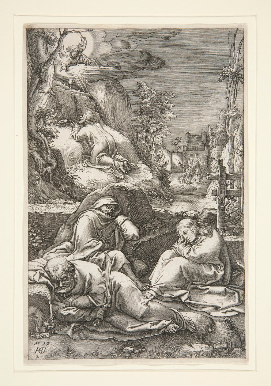 Krisztus az Olajfák hegyén / Az agónia a kertben alkotó: Hendrick Goltzius
