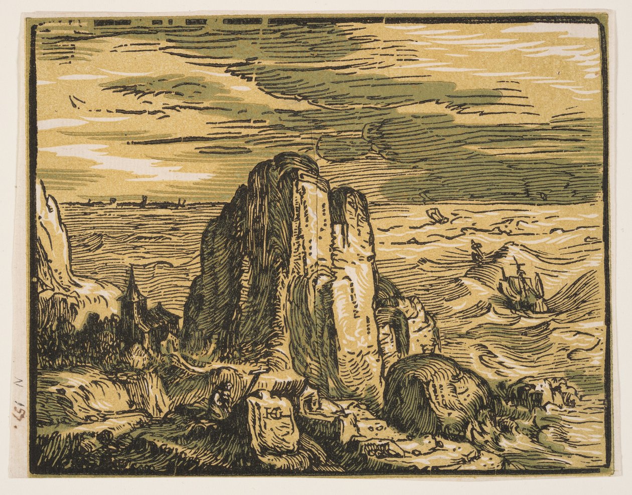 Szikla a tengerparton alkotó: Hendrick Goltzius