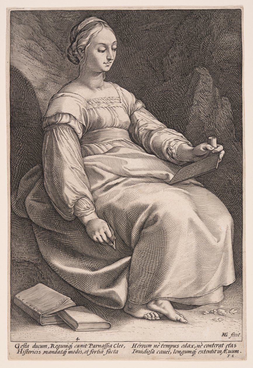 Clio, a történelem múzsája, A kilenc múzsából alkotó: Hendrick Goltzius