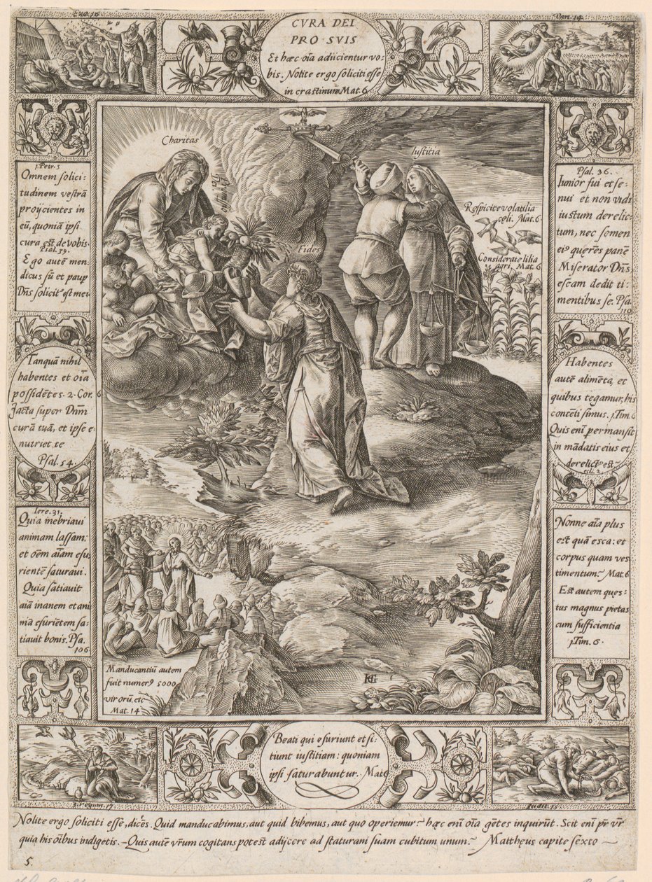 Cura dei pro suis, a „A keresztény hit allegóriái” sorozat 5. lapja alkotó: Hendrick Goltzius