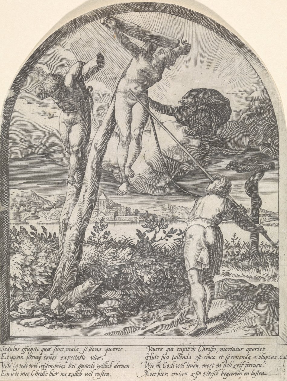 Az embernek meg kell ölnie a vágyait The Spiritual Hunts (sorozat címe) alkotó: Hendrick Goltzius