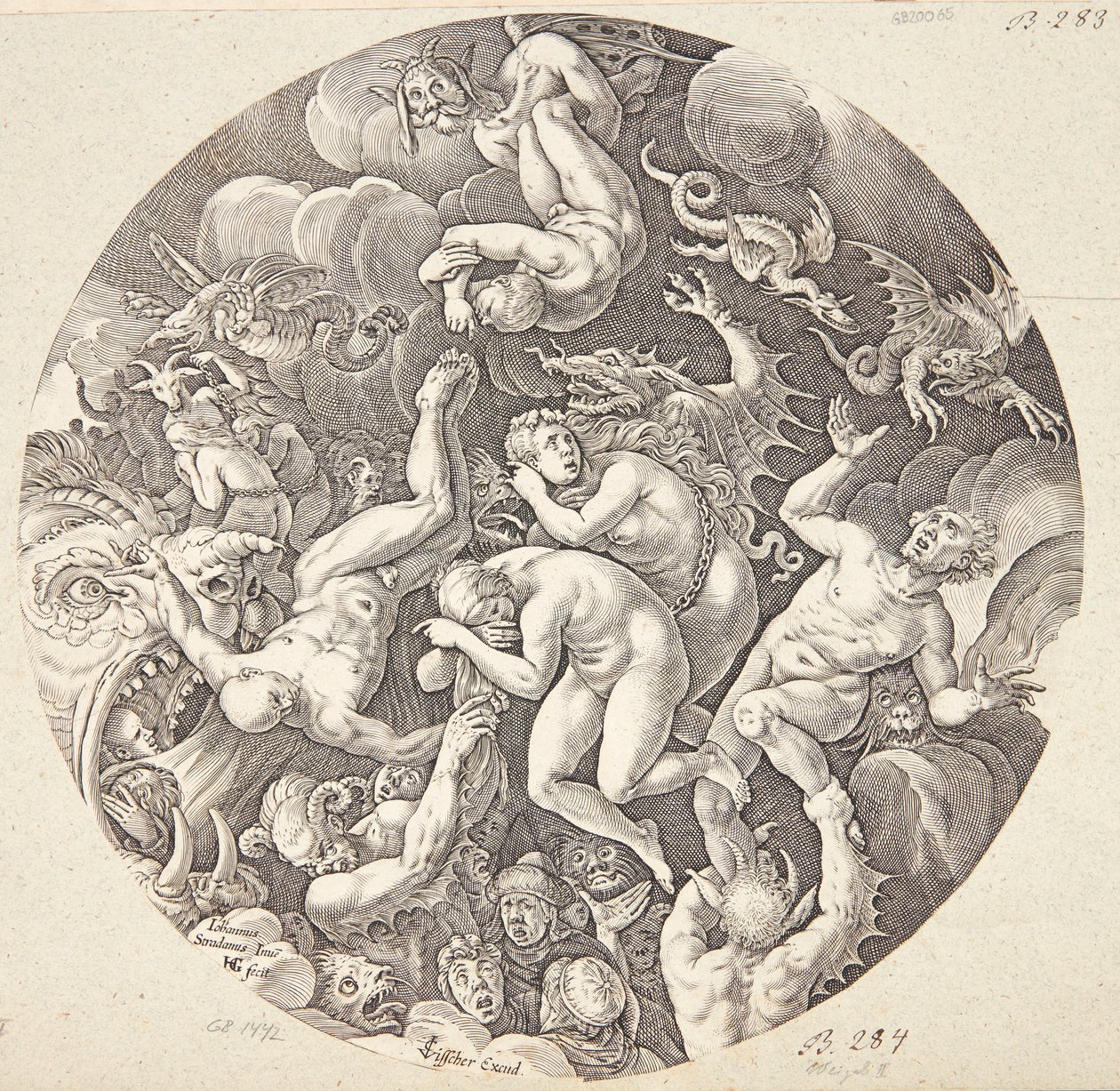 Az elítéltek bukása alkotó: Hendrick Goltzius