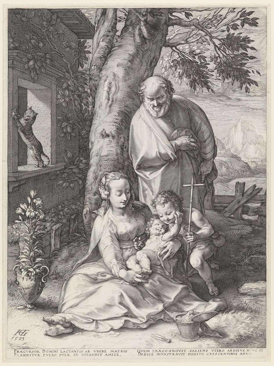 A Szent Család Keresztelő Szent Jánossal alkotó: Hendrick Goltzius