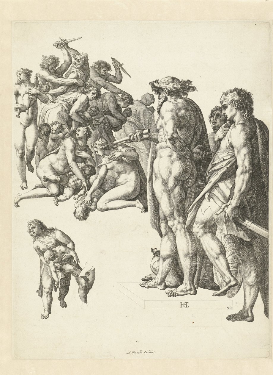 A csecsemőgyilkosság Betlehemben alkotó: Hendrick Goltzius