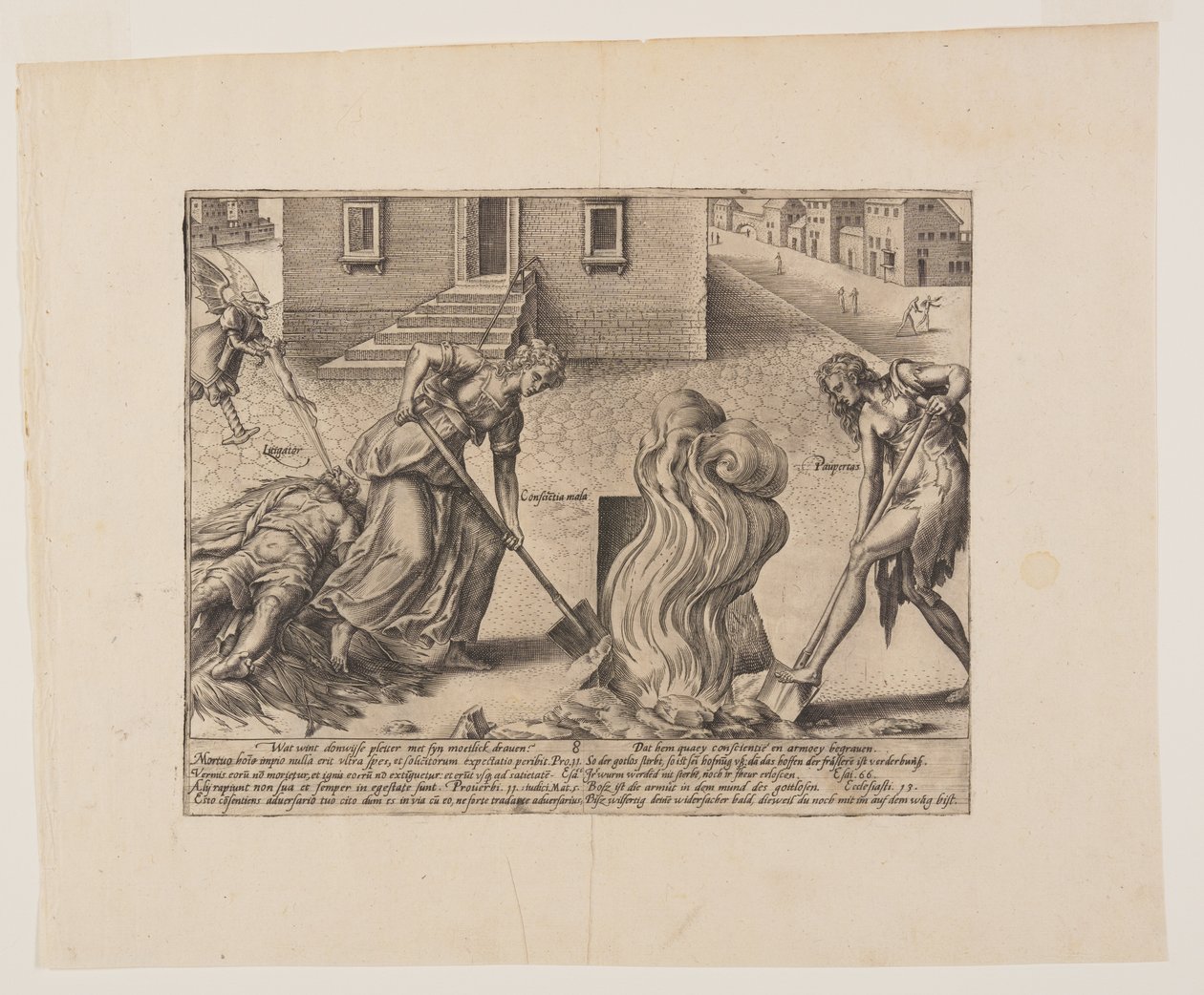 A bolond pereskedő halála, a Litis Abususból (A jog visszaélései) alkotó: Hendrick Goltzius